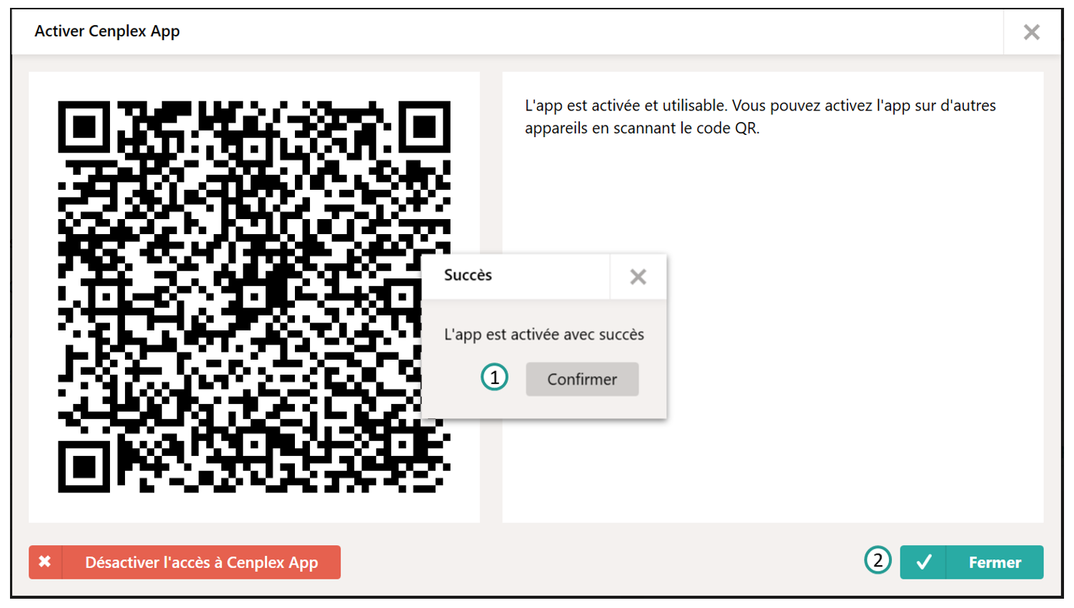 App a &eacute;t&eacute; activ&eacute;e avec succ&egrave;s