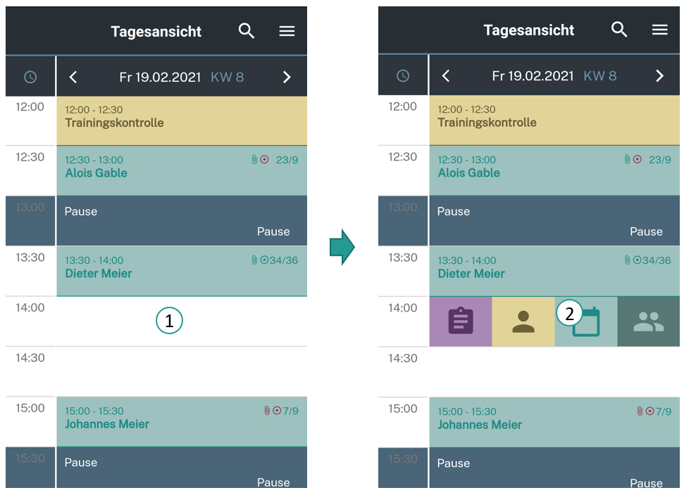 Terminart auswählen