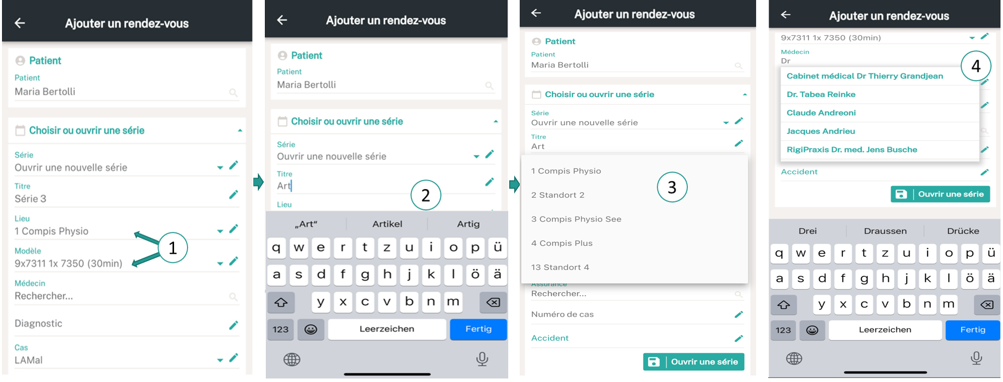 Remplir les données