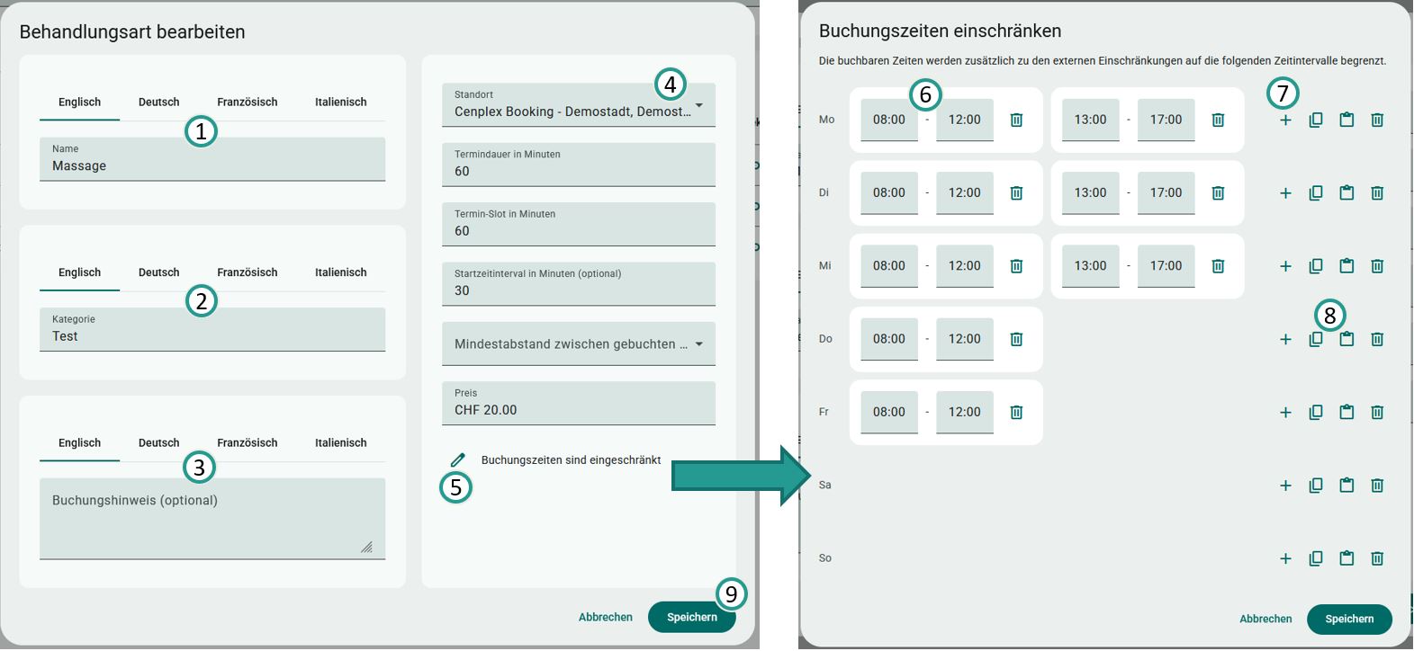 Behandlungsart bearbeiten