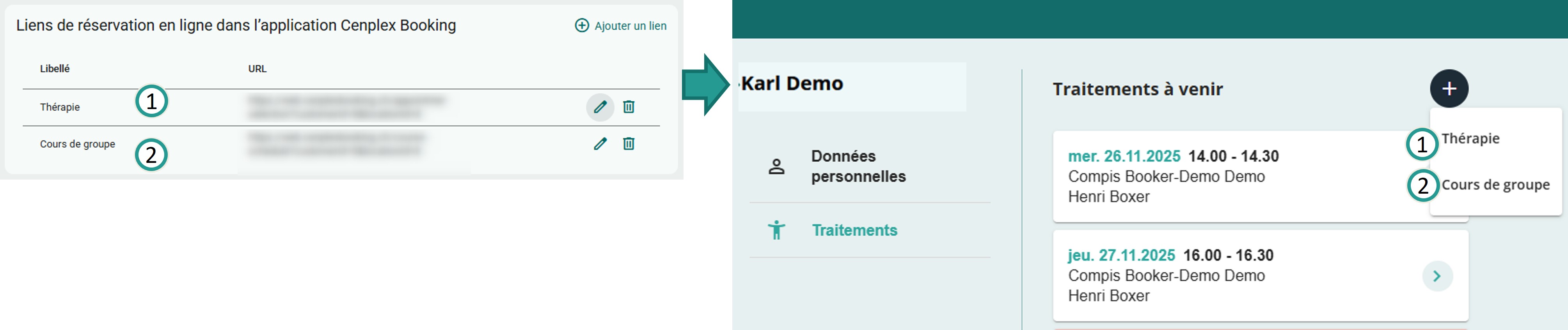 Entretenir les liens de réservation