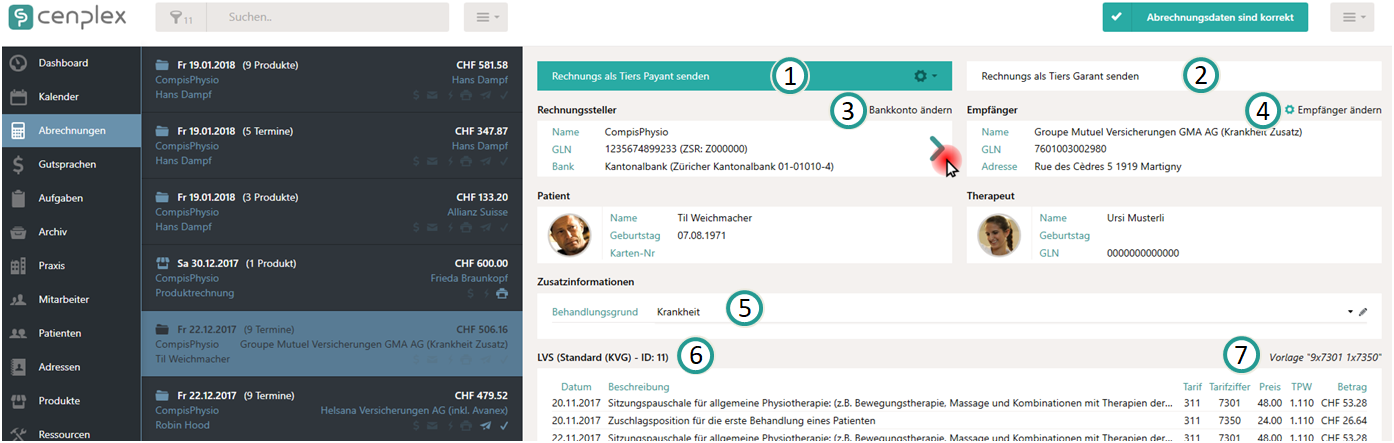 D&eacute;tails de la facture en s&eacute;rie partie