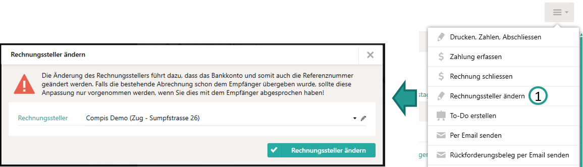 Rechnungssteller ändern