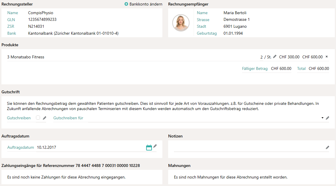 D&eacute;tails de la facture produit