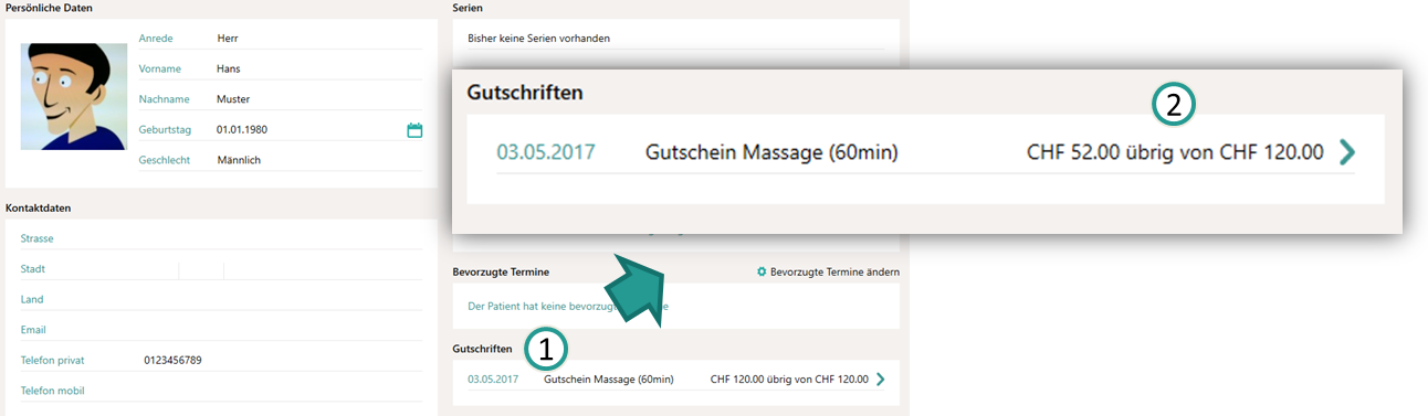 Patienten-Gutschrift
