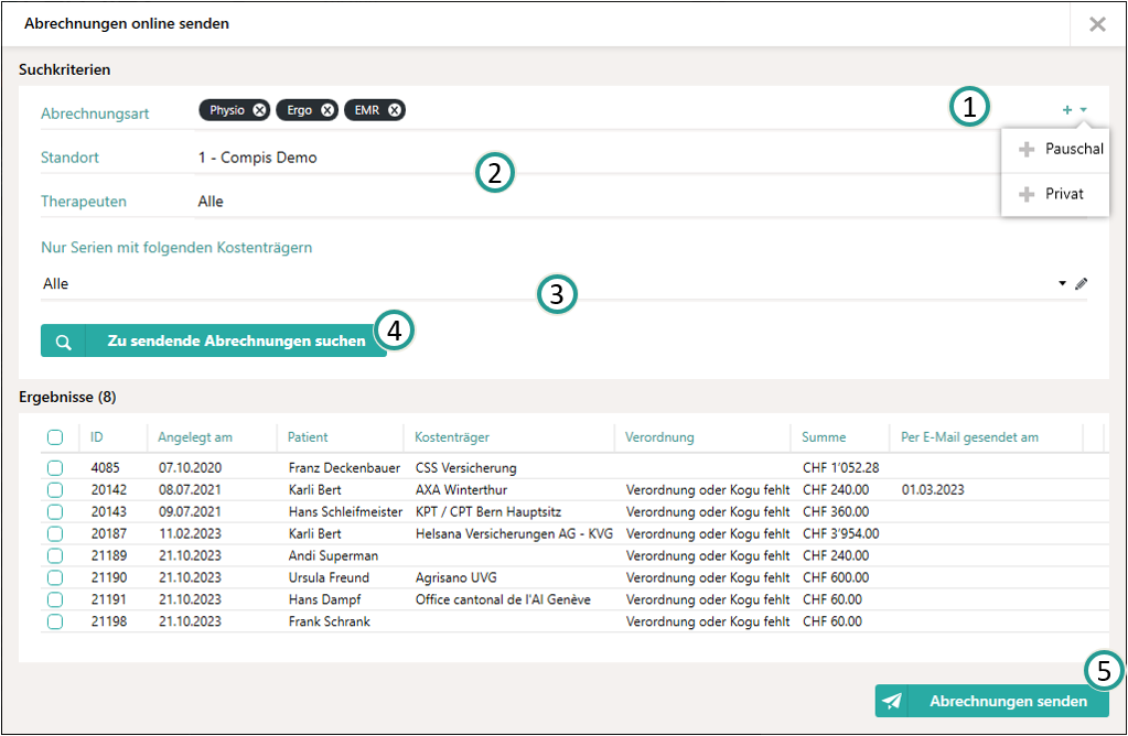 Envoyer plusieurs factures en une seule fois