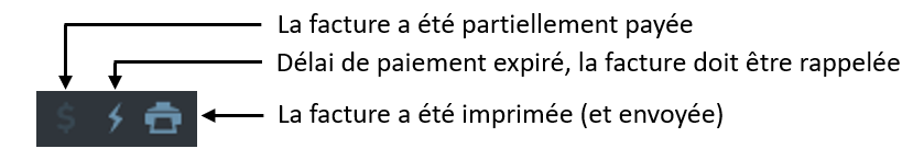 Barre d'outils du statut du produit