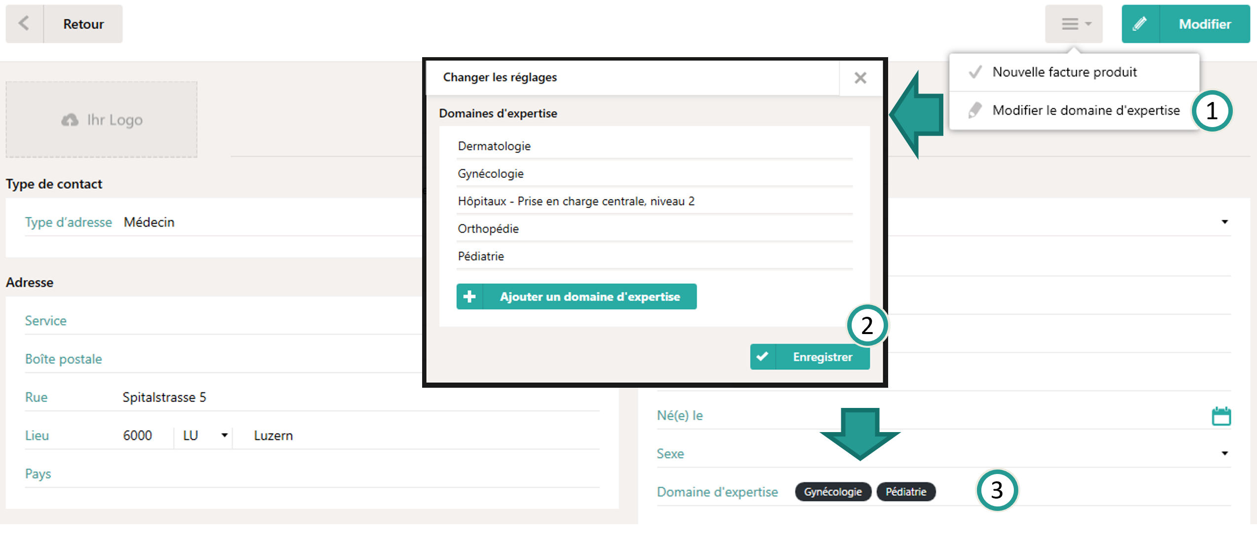 Domaines de sp&eacute;cialisation