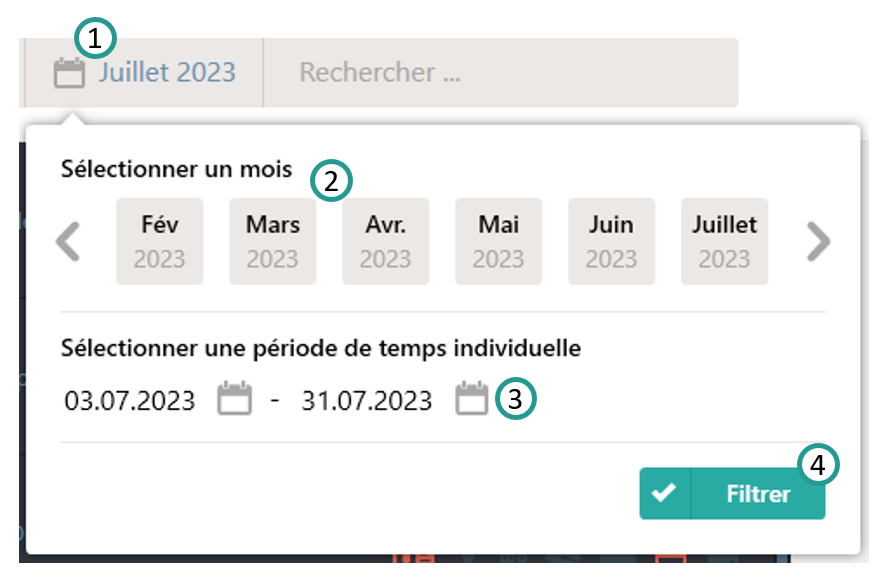 Filtre des dates