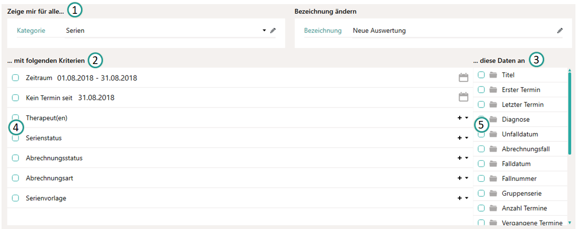Auswertung definieren