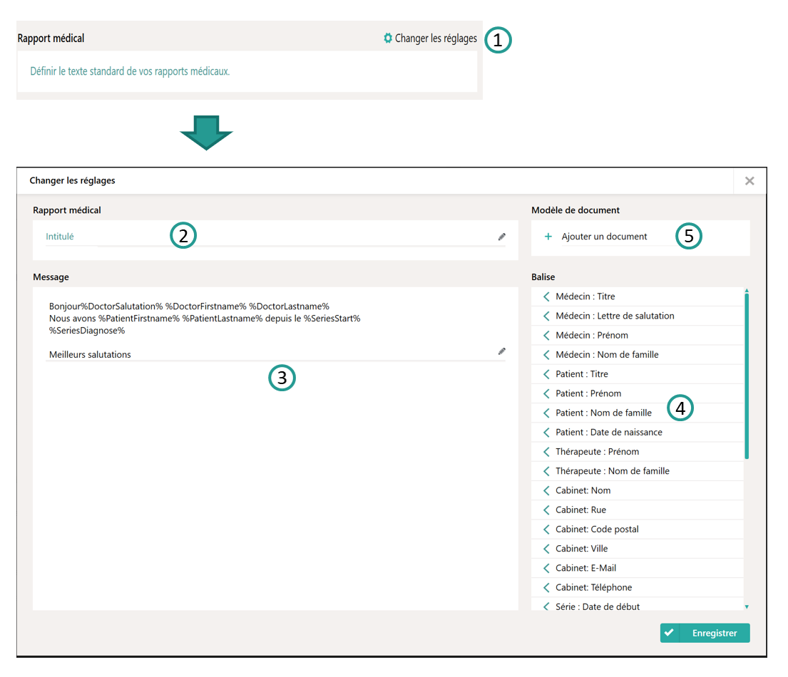 Pr&eacute;d&eacute;finir le rapport m&eacute;dical