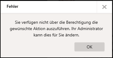 Fehlende Berechtigung Dialog