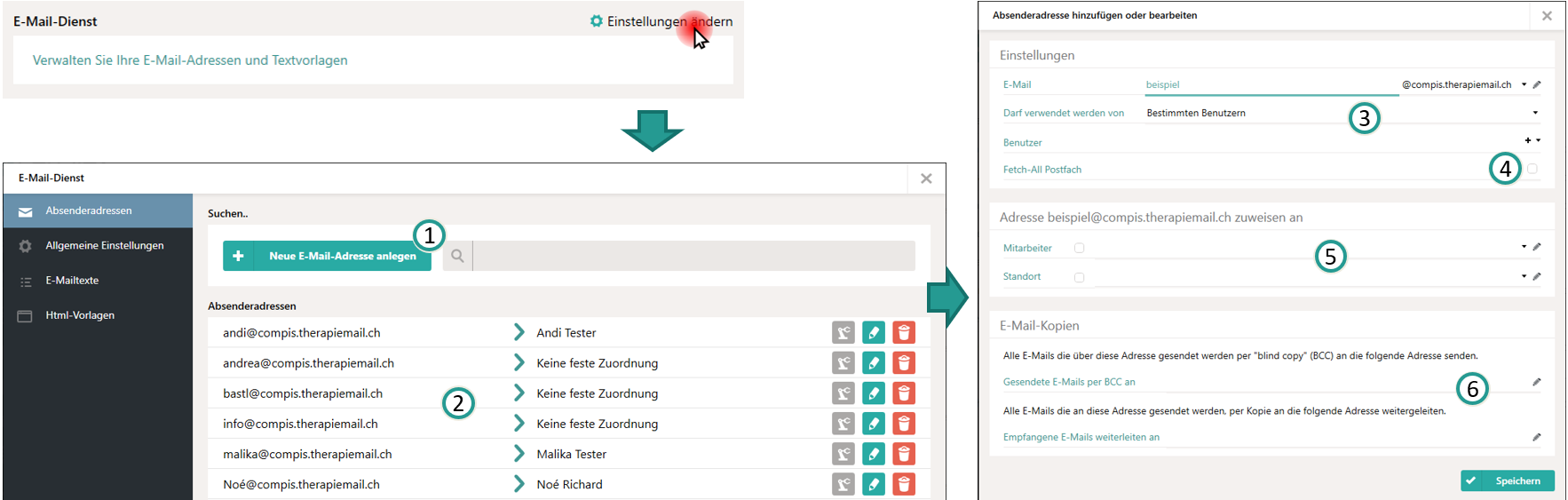 E-Mail-Dienst konfigurieren