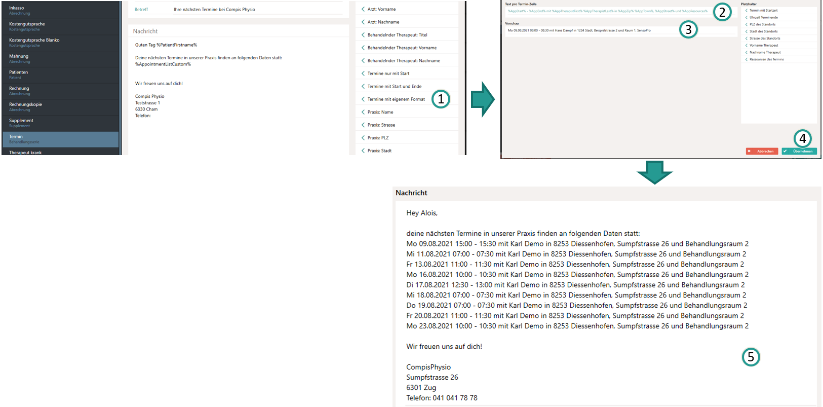 Termin-Zeile individualisieren