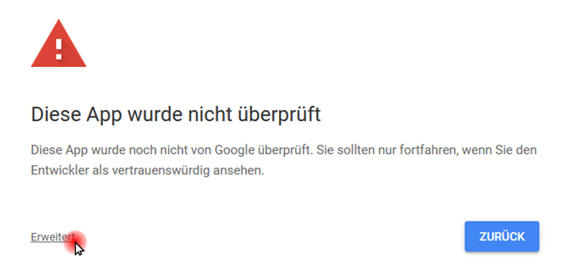 Warnhinweis von Google