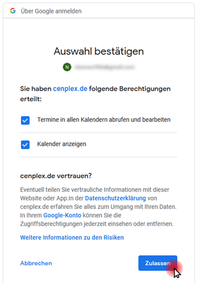 Auswahl best&auml;tigen