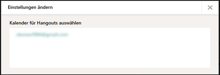 Auswahl Google Account