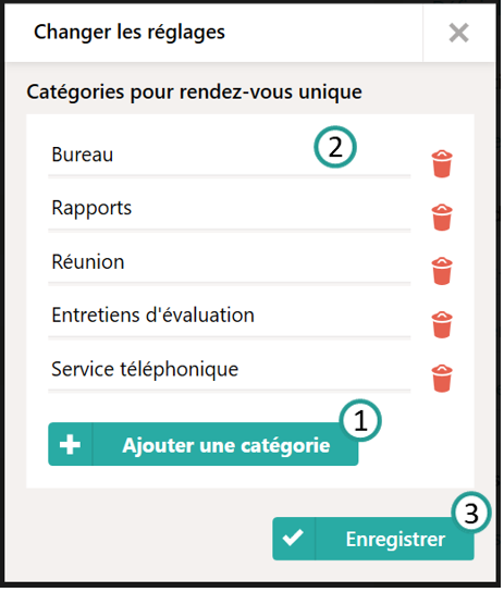 G&eacute;rer les cat&eacute;gories