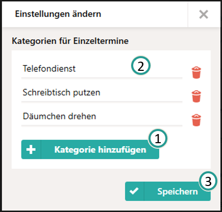 Kategorien verwalten