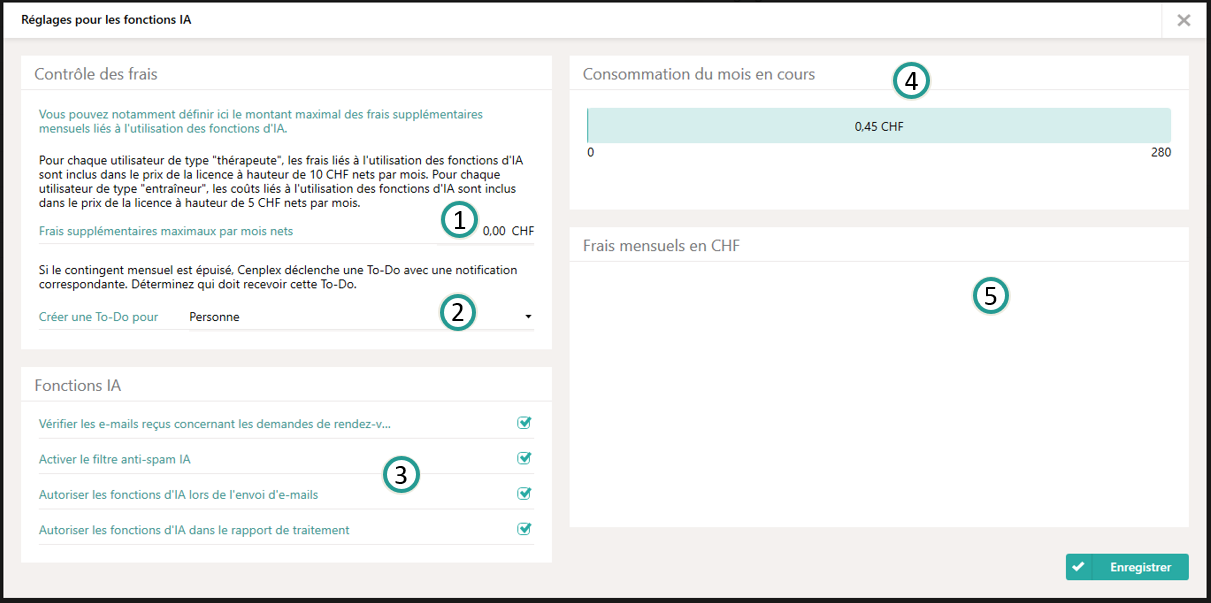 Fonctionnalit&eacute;s IA g&eacute;rer