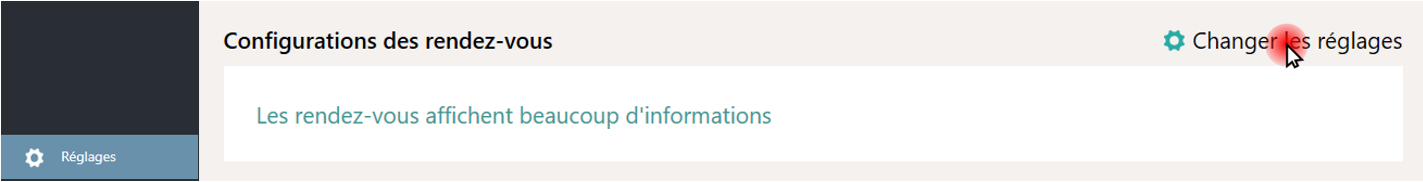 Ouvrir le configurateur du rendez-vous