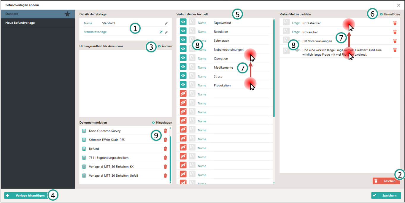 Befund-Einstellungen