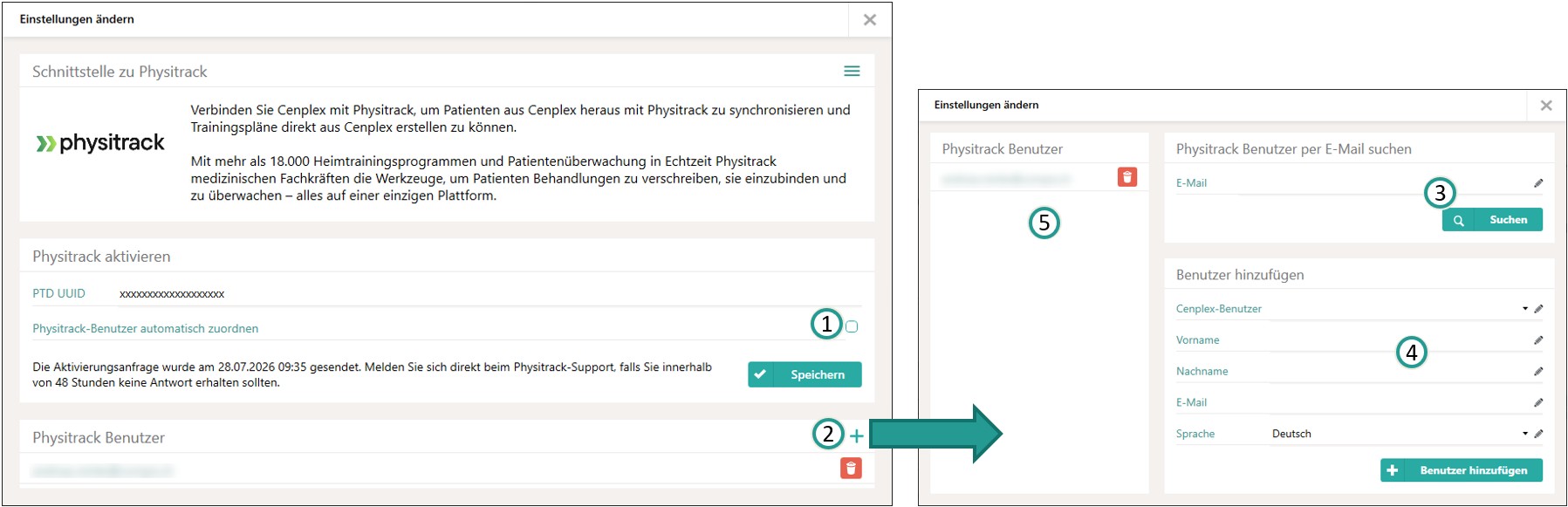 Définir les utilisateurs Physitrack Définir les utilisateurs Physitrack