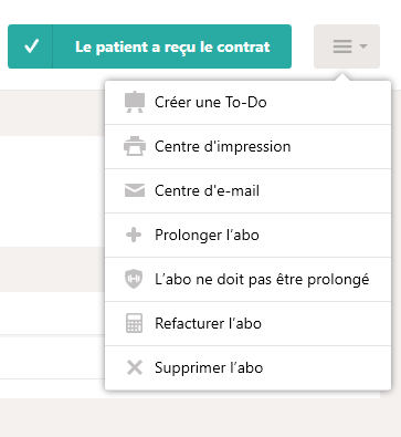 Actions de l'abonnement