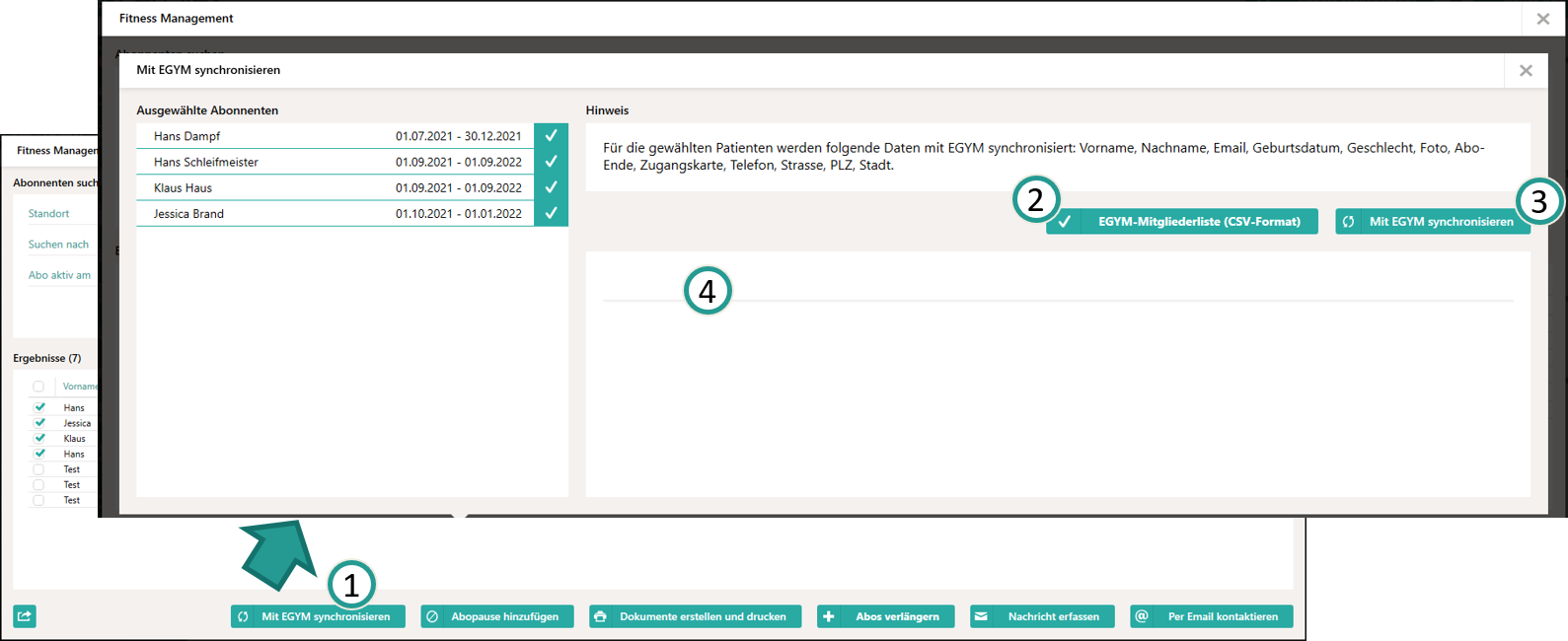 Initiale EGYM-Synchronisation