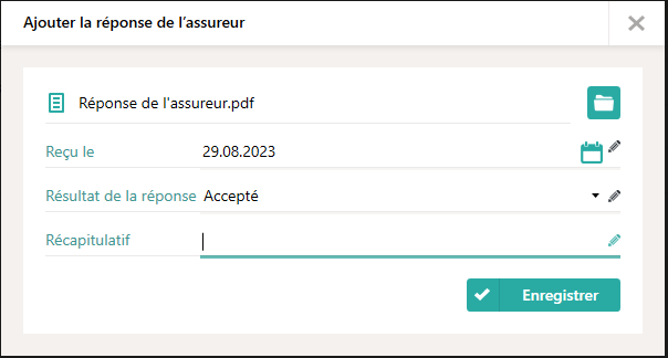 Saisir une r&eacute;ponse