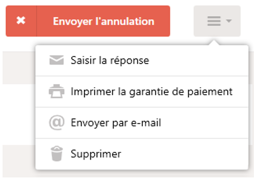 Menu dans l'en-tête