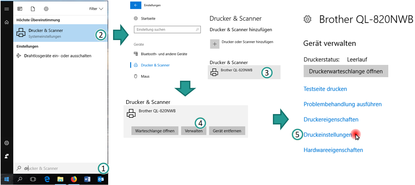 Ouvrir le menu d'impression