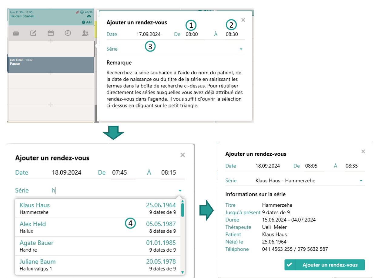 Copier et coller un rendez-vous Admin