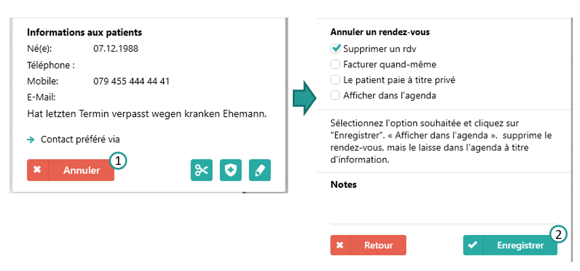 Annuler le rendez-vous