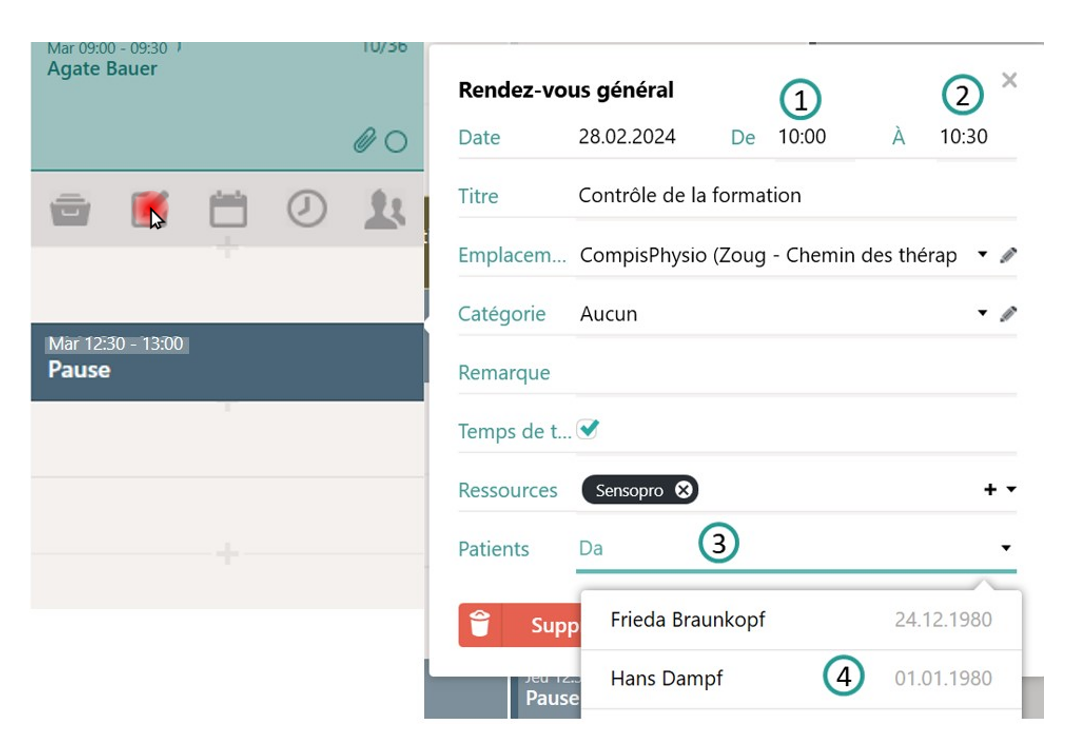 Saisir un rendez-vous général