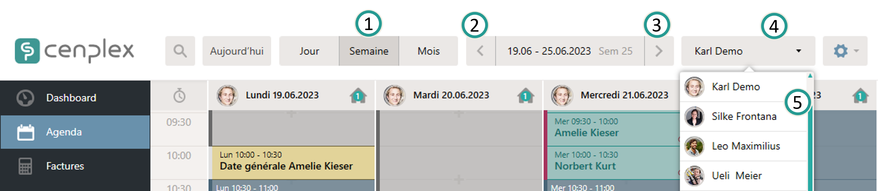 Vue hebdomadaire