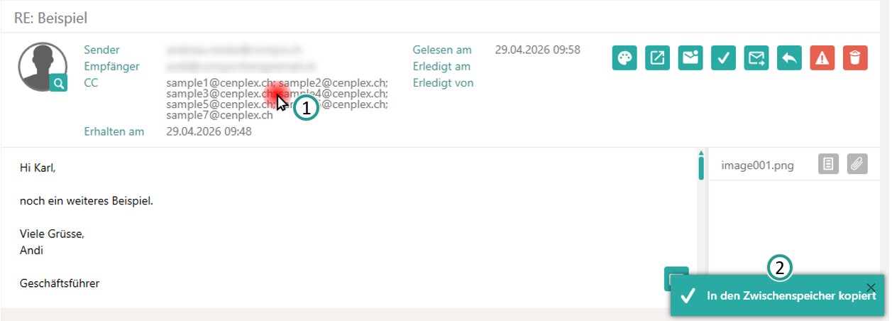 Adressen zwischenspeichern