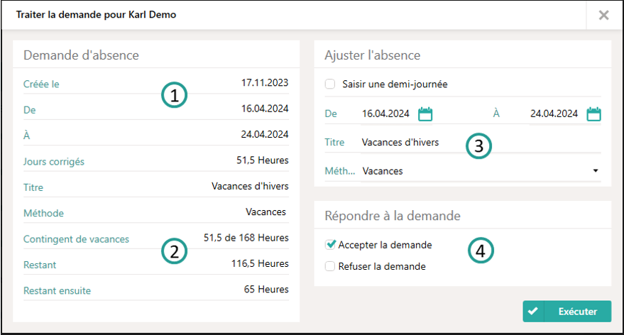 Demandes d'absence