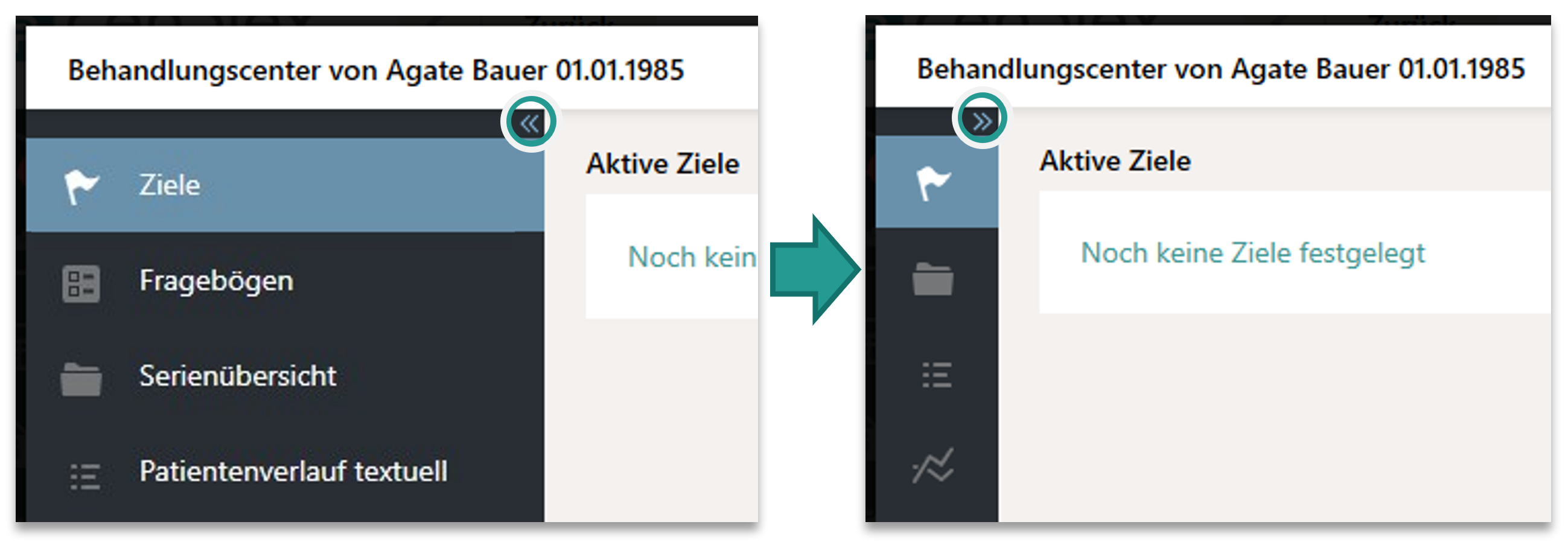 Menü ein- und ausklappen