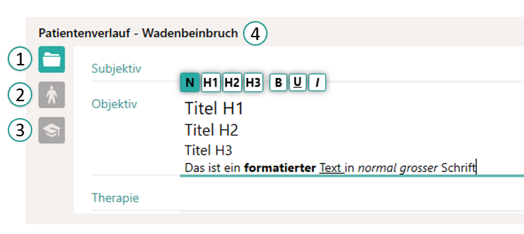 Patientenverlauf Texte