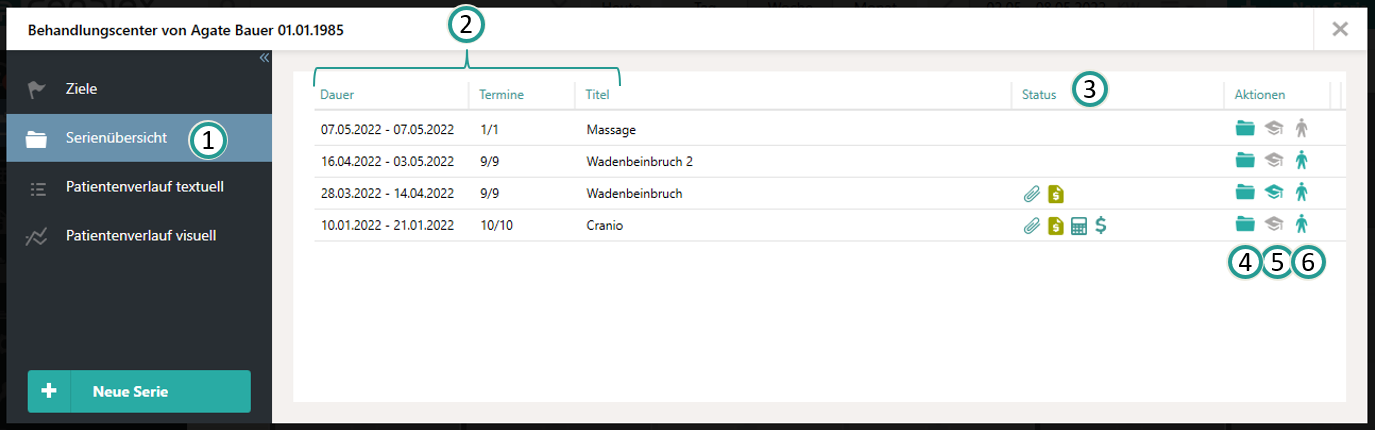 Serien&uuml;bersicht