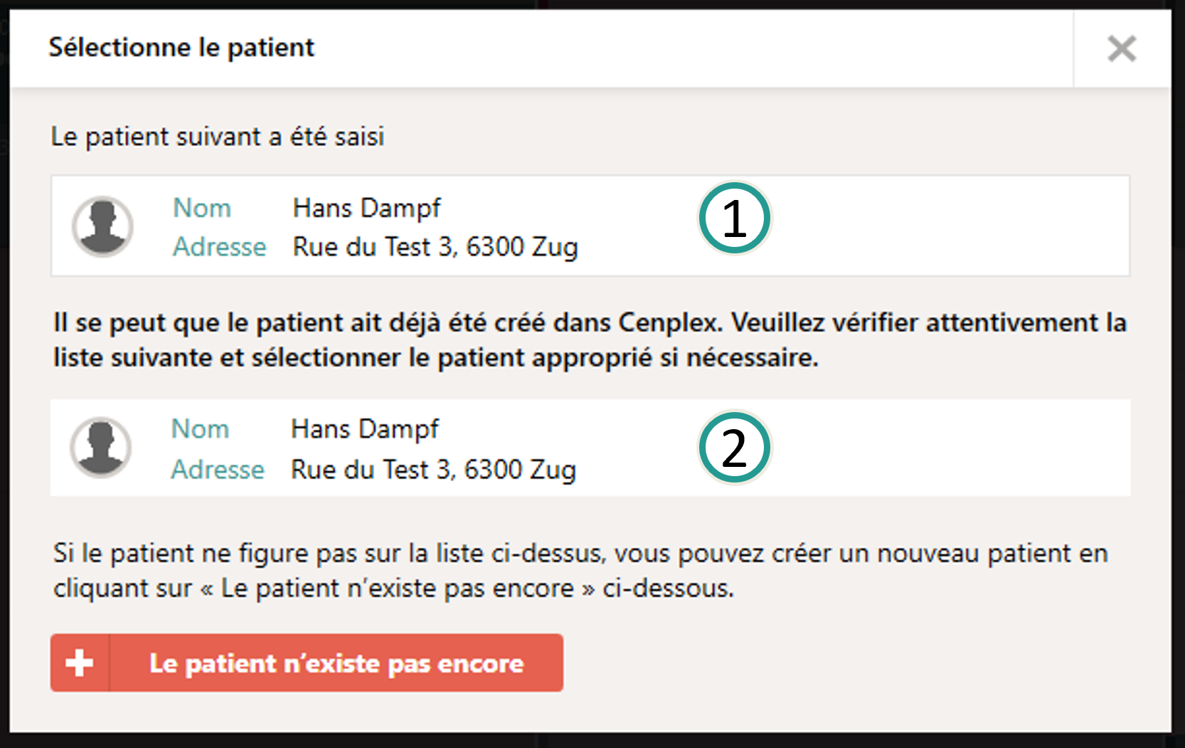 Contrôle du patient