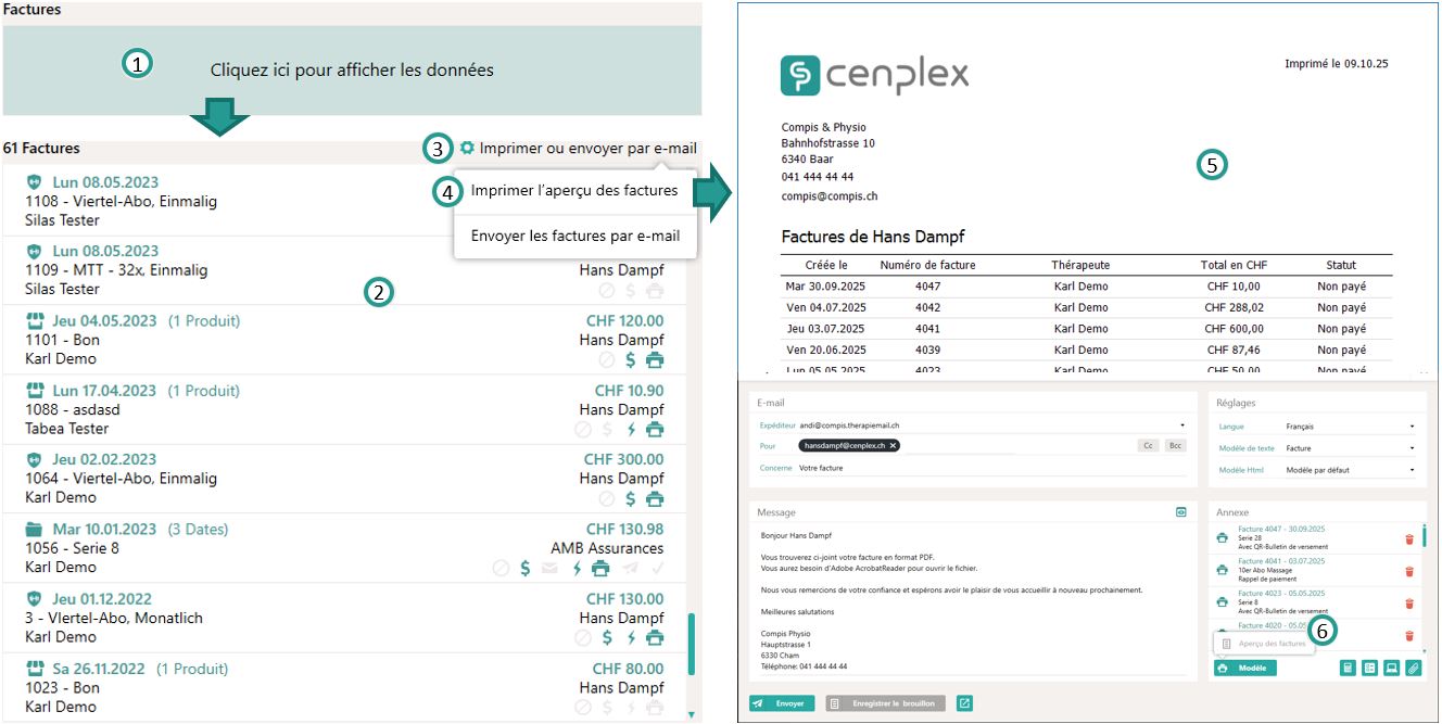 Liste de facturation