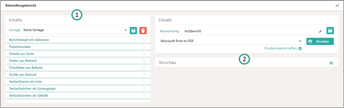 Behandlungsbericht anlegen