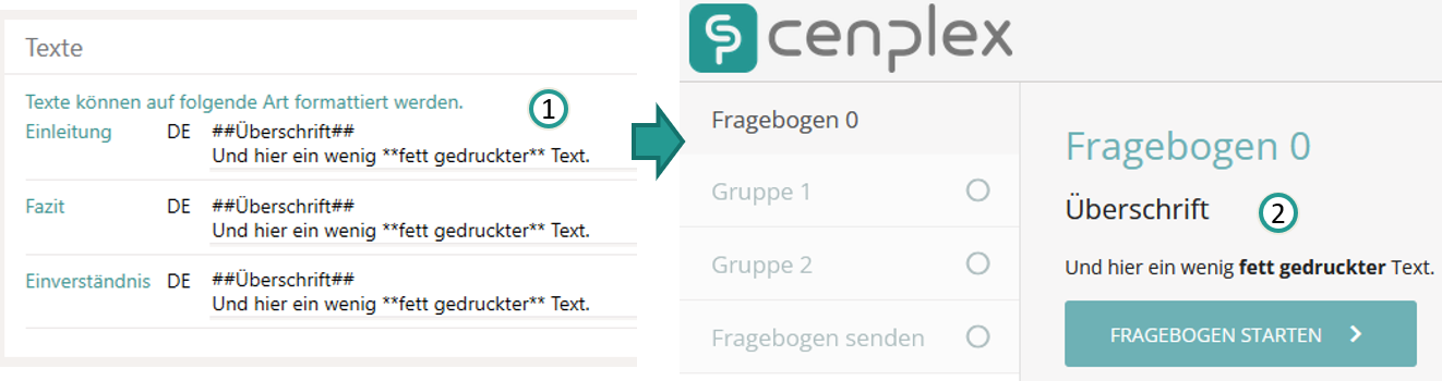 Texte formatieren