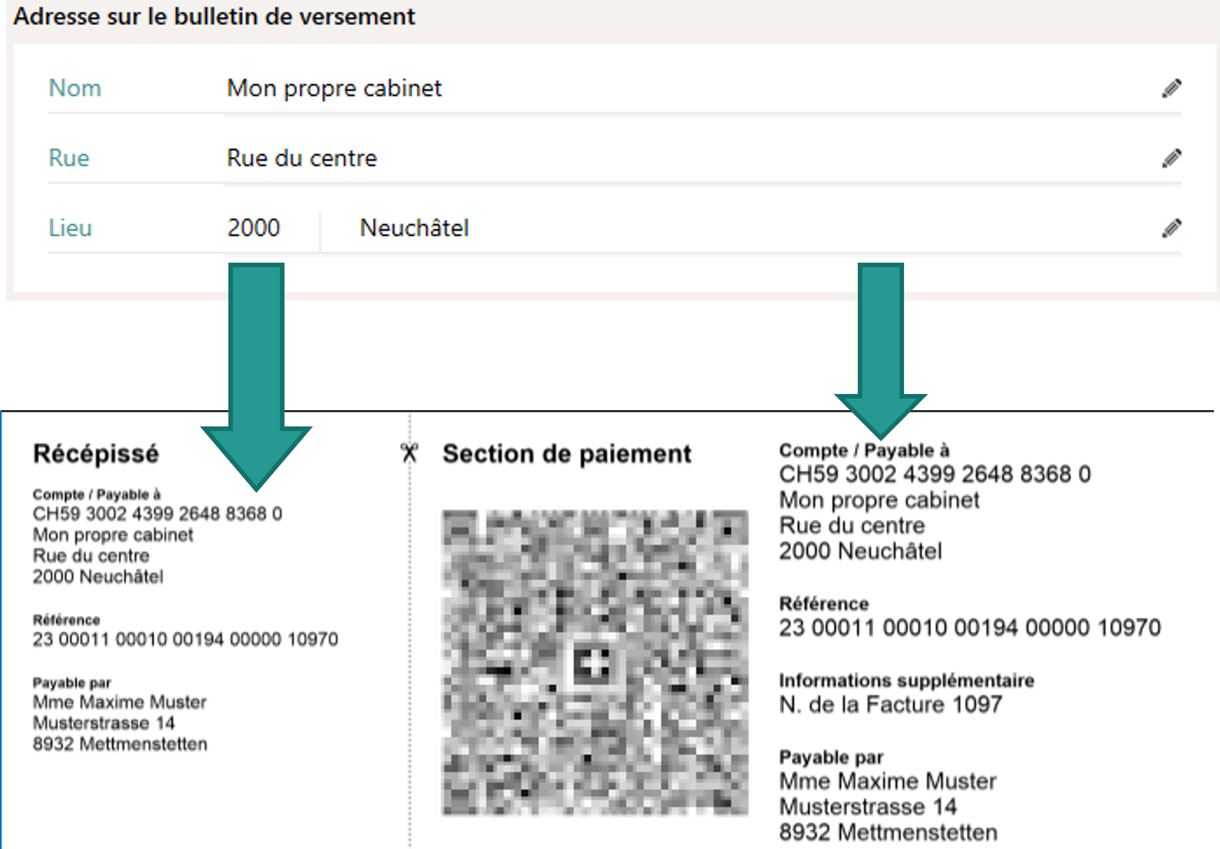 Exemple d'adresse individuelle
