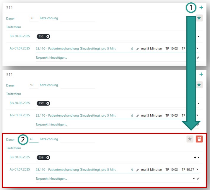 Configurations des positions tarifaires