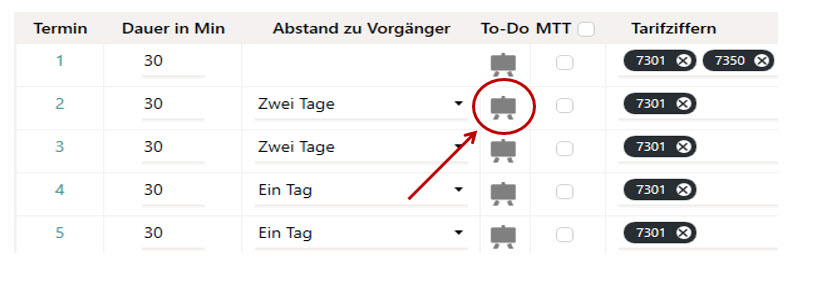 To-Do in Serienvorlage erstellen