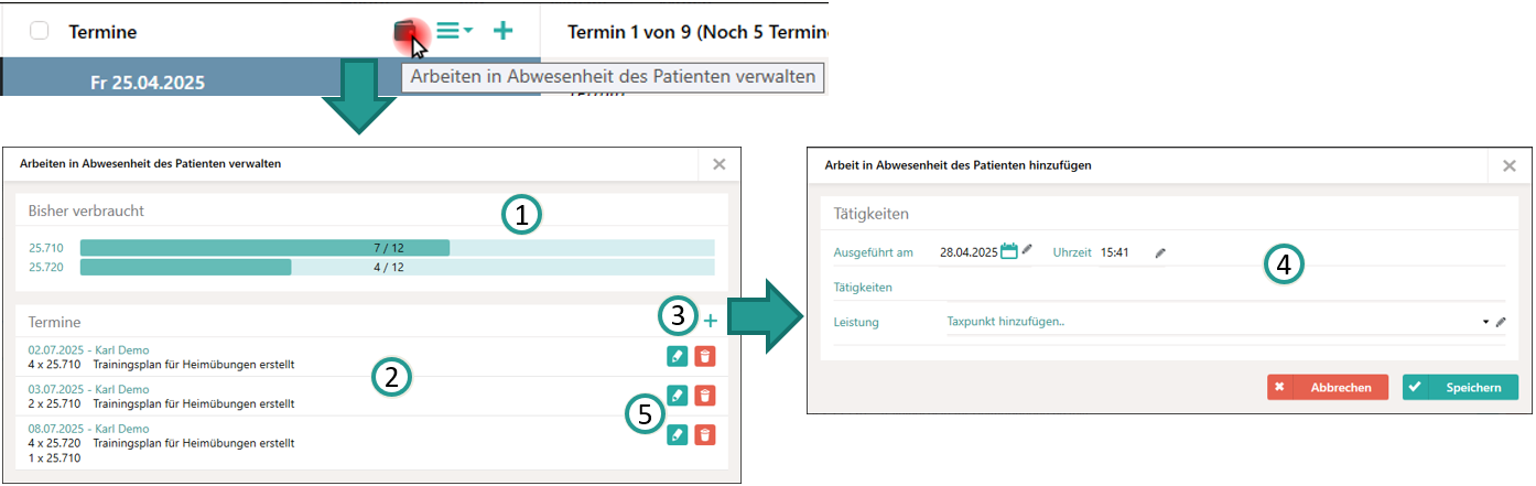 G&eacute;rer les travaux en absence du patient