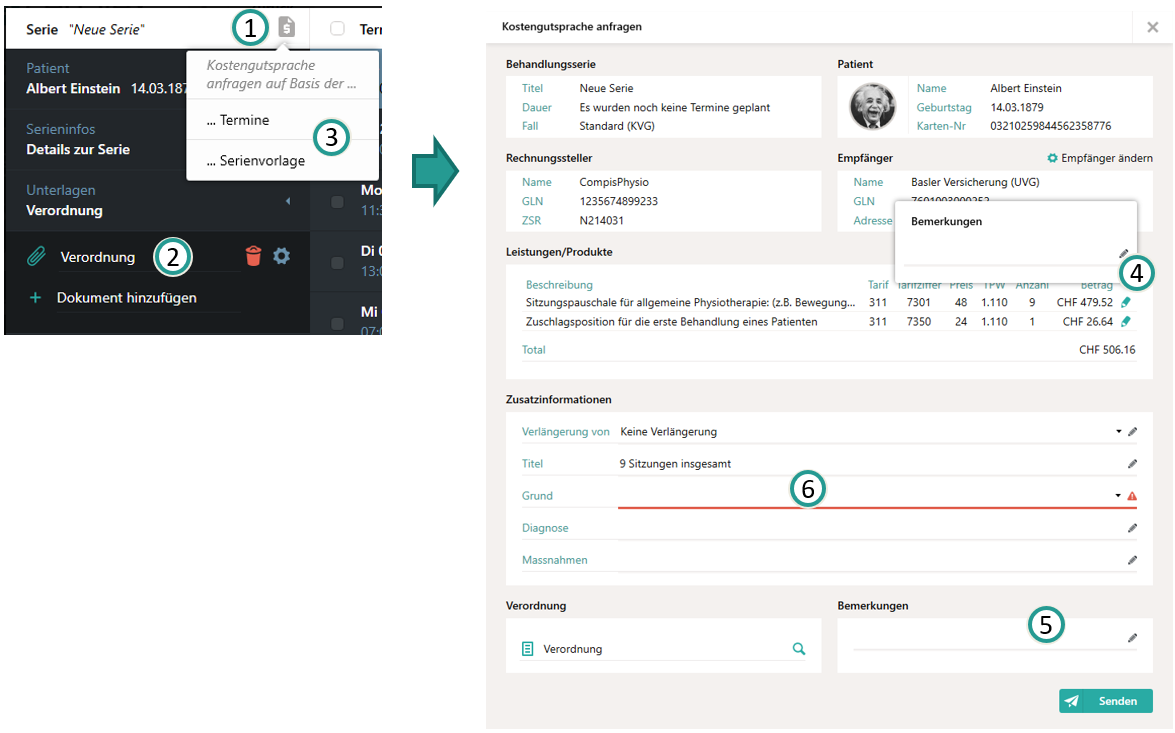 Kostengutspracheanfrage